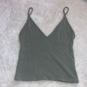 Olive green low cut crop top